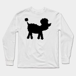 Poodle dog silhouette repeating design Long Sleeve T-Shirt